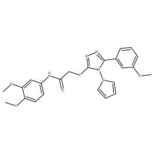 N-(3,4-dimethoxyphenyl)-2-{[5-(3-methoxyphenyl)-4-(1H-pyrrol-1-yl)-4H-1,2,4-triazol-3-yl]sulfanyl}acetamide Structure