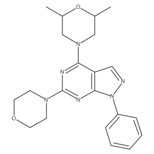 2,6-dimethyl-4-(6-morpholino-1-phenyl-1H-pyrazolo[3,4-d]pyrimidin-4-yl)morpholine结构式