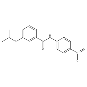 3-(isopropylthio)-N-(4-nitrophenyl)benzamide结构式