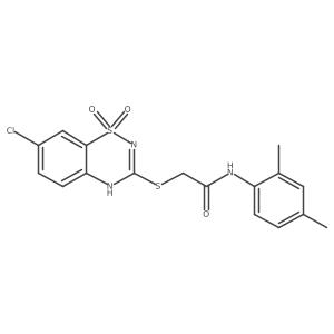 2-((7-chloro-1,1-dioxido-4H-benzo[e][1,2,4]thiadiazin-3-yl)thio)-N-(2,4-dimethylphenyl)acetamide结构式
