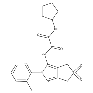 N1-cyclopentyl-N2-(5,5-dioxido-2-(o-tolyl)-4,6-dihydro-2H-thieno[3,4-c]pyrazol-3-yl)oxalamide结构式