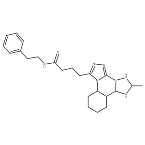 4-{9-methyl-2,4,5,7,8,10-hexaazatetracyclo[10.4.0.0^{2,6}.0^{7,11}]hexadeca-1(16),3,5,8,10,12,14-heptaen-3-yl}-N-(2-phenylethyl)butanamide结构式