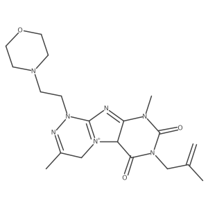 3,9-Dimethyl-7-(2-methylprop-2-enyl)-1-(2-morpholin-4-ylethyl)-4,5a-dihydropurino[8,7-c][1,2,4]triazin-5-ium-6,8-dione结构式
