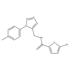 5-bromo-N-((1-(p-tolyl)-1H-tetrazol-5-yl)methyl)furan-2-carboxamide结构式
