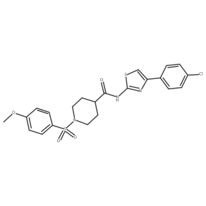 N-(4-(4-chlorophenyl)thiazol-2-yl)-1-((4-methoxyphenyl)sulfonyl)piperidine-4-carboxamide Structure