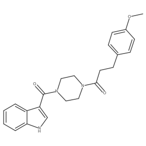 1-[4-(1H-indol-3-ylcarbonyl)piperazin-1-yl]-3-(4-methoxyphenyl)propan-1-one Structure