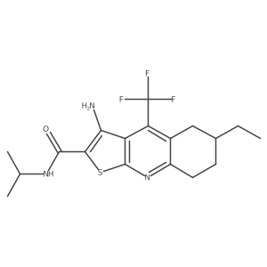 3-amino-6-ethyl-N-isopropyl-4-(trifluoromethyl)-5,6,7,8-tetrahydrothieno[2,3-b]quinoline-2-carboxamide结构式