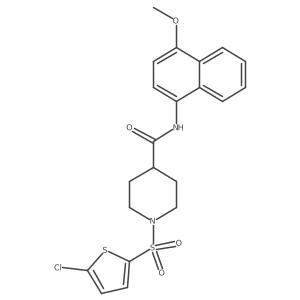 1-((5-chlorothiophen-2-yl)sulfonyl)-N-(4-methoxynaphthalen-1-yl)piperidine-4-carboxamide结构式
