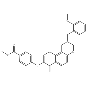 Methyl 4-((9-(2-methoxybenzyl)-4-oxo-4,8,9,10-tetrahydrochromeno[8,7-e][1,3]oxazin-3-yl)oxy)benzoate结构式