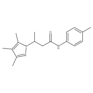 N-(4-methylphenyl)-3-(3,4,5-trimethyl-1H-pyrazol-1-yl)butanamide Structure