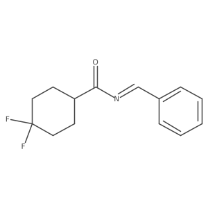 (Z)-N-benzylidene-4,4-difluorocyclohexane-1-carboxamide结构式