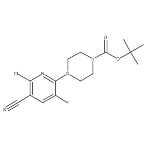 Tert-butyl 4-(6-chloro-5-cyano-3-fluoropyridin-2-yl)piperazine-1-carboxylate Structure