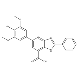 5-(4-hydroxy-3,5-dimethoxyphenyl)-2-phenyl-3H-imidazo[4,5-b]pyridine-7-carboxylic acid Structure