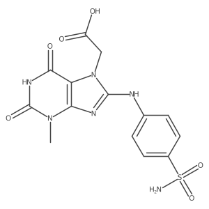2-{3-methyl-2,6-dioxo-8-[(4-sulfamoylphenyl)amino]-2,3,6,7-tetrahydro-1H-purin-7-yl}acetic acid结构式