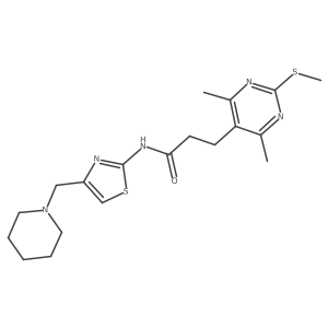 3-[4,6-dimethyl-2-(methylsulfanyl)pyrimidin-5-yl]-N-{4-[(piperidin-1-yl)methyl]-1,3-thiazol-2-yl}propanamide结构式