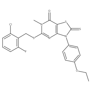 5-((2-chloro-6-fluorobenzyl)thio)-3-(4-ethoxyphenyl)-6-methyl-2-thioxo-2,3-dihydrothiazolo[4,5-d]pyrimidin-7(6H)-one结构式
