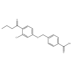 4-[(4-Butanoyl-3-chlorophenoxy)methyl]benzoic acid结构式