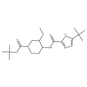 tert-Butyl cis(+/-)-4-{[(4-trifluoromethyl-1H-imidazol-2-yl)carbonyl]amino}-3-methoxypiperidine-1-carboxylate Structure