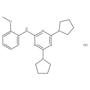 N-(2-methoxyphenyl)-4,6-di(pyrrolidin-1-yl)-1,3,5-triazin-2-amine hydrochloride结构式