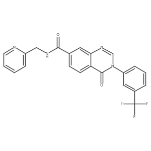 4-oxo-N-(pyridin-2-ylmethyl)-3-[3-(trifluoromethyl)phenyl]-3,4-dihydroquinazoline-7-carboxamide Structure