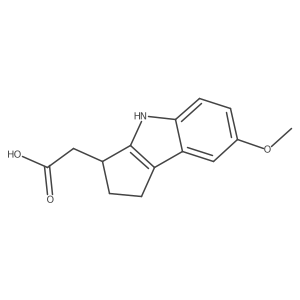1,2,3,4-Tetrahydro-7-methoxycyclopent[b]indole-3-acetic acid结构式