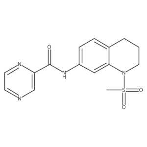N-(1-(methylsulfonyl)-1,2,3,4-tetrahydroquinolin-7-yl)pyrazine-2-carboxamide结构式