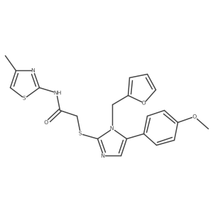 2-((1-(furan-2-ylmethyl)-5-(4-methoxyphenyl)-1H-imidazol-2-yl)thio)-N-(4-methylthiazol-2-yl)acetamide Structure