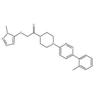 2-((1-methyl-1H-tetrazol-5-yl)thio)-1-(4-(6-(o-tolyl)pyridazin-3-yl)piperazin-1-yl)ethanone结构式
