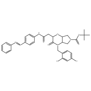 Pyrrolo[3,4-b]-1,4-oxazine-6(2H)-carboxylic acid, 4-[(2,4-dichlorophenyl)methyl]hexahydro-3-oxo-2-[2-oxo-2-[[4-(2-phenyldiazenyl)phenyl]amino]ethyl]-, 1,1-dimethylethyl ester结构式