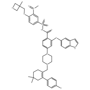 4-[4-[[2-(4-Chlorophenyl)-4,4-dimethyl-1-cyclohexen-1-yl]methyl]-1-piperazinyl]-2-(1H-indol-5-yloxy)-N-[[4-[(3-methyl-3-oxetanyl)methoxy]-3-nitrophenyl]sulfonyl]benzamide Structure