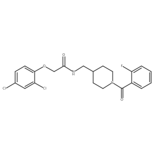 2-(2,4-dichlorophenoxy)-N-((1-(2-fluorobenzoyl)piperidin-4-yl)methyl)acetamide Structure