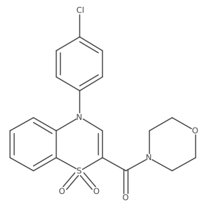 (4-(4-chlorophenyl)-1,1-dioxido-4H-benzo[b][1,4]thiazin-2-yl)(morpholino)methanone结构式