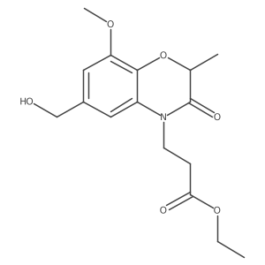 4H-1,4-Benzoxazine-4-propanoic acid, 2,3-dihydro-6-(hydroxymethyl)-8-methoxy-2-methyl-3-oxo-, ethyl ester结构式