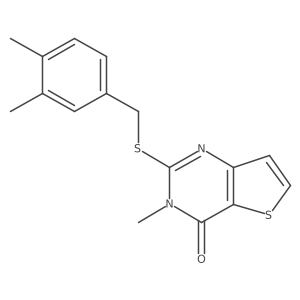 2-[(3,4-dimethylbenzyl)sulfanyl]-3-methylthieno[3,2-d]pyrimidin-4(3H)-one结构式