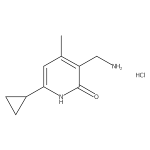 3-(Aminomethyl)-6-cyclopropyl-4-methyl-2(1H)-pyridinone hydrochloride结构式