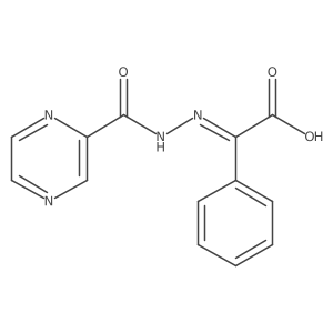 2-Pyrazinecarboxylic acid, 2-(carboxyphenylmethylene)hydrazide Structure