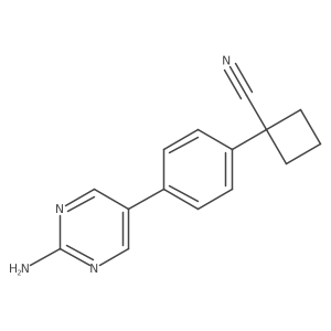 1-[4-(2-Aminopyrimidin-5-yl)phenyl]cyclobutane-1-carbonitrile结构式