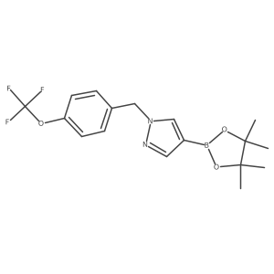 4-(4,4,5,5-Tetramethyl-[1,3,2]dioxaborolan-2-yl)-1-(4-trifluoromethoxybenzyl)-1H-pyrazole Structure