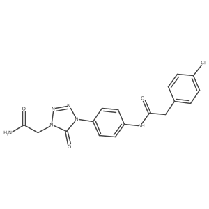 N-(4-(4-(2-amino-2-oxoethyl)-5-oxo-4,5-dihydro-1H-tetrazol-1-yl)phenyl)-2-(4-chlorophenyl)acetamide结构式