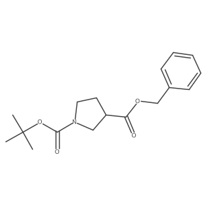 benzyl (S)-1-tert-butoxycarbonylpyrrolidine-3-carboxylate结构式