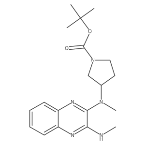 (R)-tert-butyl 3-(methyl(3-(methylamino)quinoxalin-2-yl)amino)pyrrolidine-1-carboxylate Structure