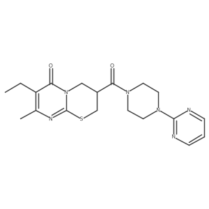 7-ethyl-8-methyl-3-(4-(pyrimidin-2-yl)piperazine-1-carbonyl)-3,4-dihydropyrimido[2,1-b][1,3]thiazin-6(2H)-one Structure