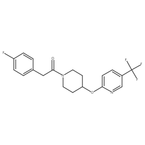 2-(4-Fluorophenyl)-1-(4-((5-(trifluoromethyl)pyridin-2-yl)oxy)piperidin-1-yl)ethanone结构式