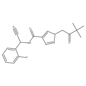 N-[cyano(2-fluorophenyl)methyl]-1-(3,3-dimethyl-2-oxobutyl)-1H-1,2,3-triazole-4-carboxamide结构式