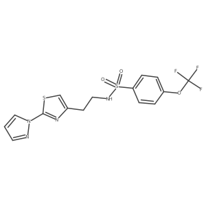 N-(2-(2-(1H-pyrazol-1-yl)thiazol-4-yl)ethyl)-4-(trifluoromethoxy)benzenesulfonamide结构式