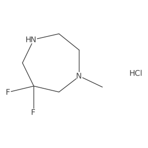 6,6-Difluoro-1-methyl-1,4-diazepane hydrochloride结构式