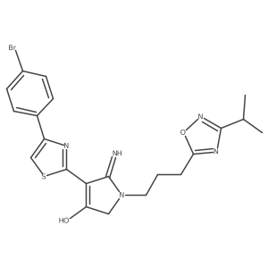 4-[4-(4-bromophenyl)-1,3-thiazol-2-yl]-5-imino-1-{3-[3-(propan-2-yl)-1,2,4-oxadiazol-5-yl]propyl}-2,5-dihydro-1H-pyrrol-3-ol Structure