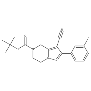 tert-Butyl 3-cyano-2-(3-fluorophenyl)-6,7-dihydropyrazolo[1,5-a]pyrazine-5(4H)-carboxylate Structure