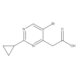 2-(5-Bromo-2-cyclopropylpyrimidin-4-yl)acetic acid结构式