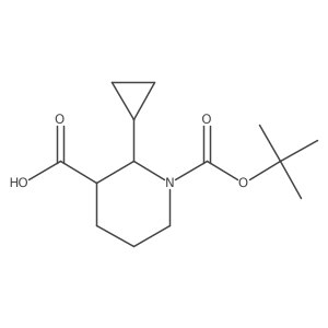 1-[(tert-Butoxy)carbonyl]-2-cyclopropylpiperidine-3-carboxylic acid Structure